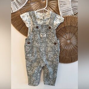 OshKosh B'gosh Gray Floral Kids Overalls